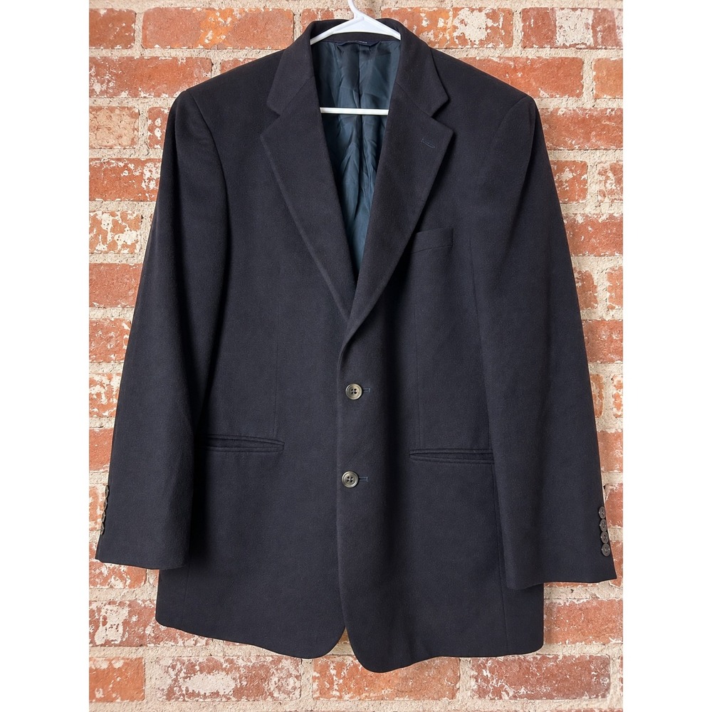 Brooks Brothers Mens Pure Cashmere Blazer Sport Coat Navy Blue VTG 41R Old Money